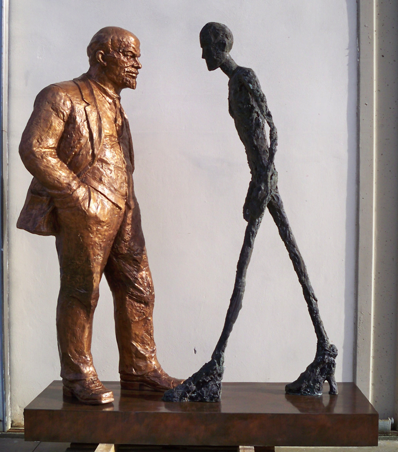 Leonid Sokov - Lenin & Giacometti h. cm. 225